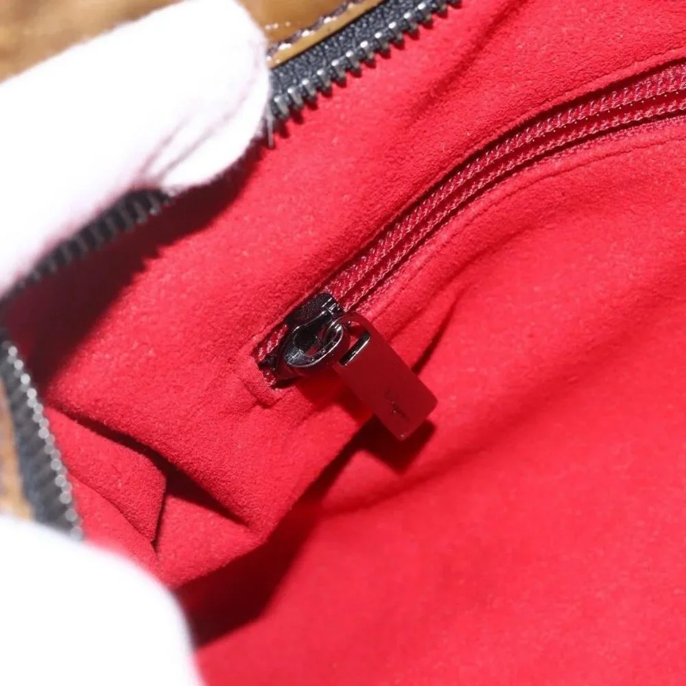 Authentic Salvatore Ferragamo Gancini Shoulder Bag Enamel Brown Silver - Picture 8 of 16